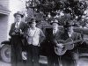 Percy Baker at Constant Joe's on Joe Effie Road, 1945 - Left to Right: John Alex (The Big Fiddler) MacDonald, Angus MacNeil, Joe MacDonald and Percy Baker