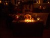Nativity scene by candlelight.